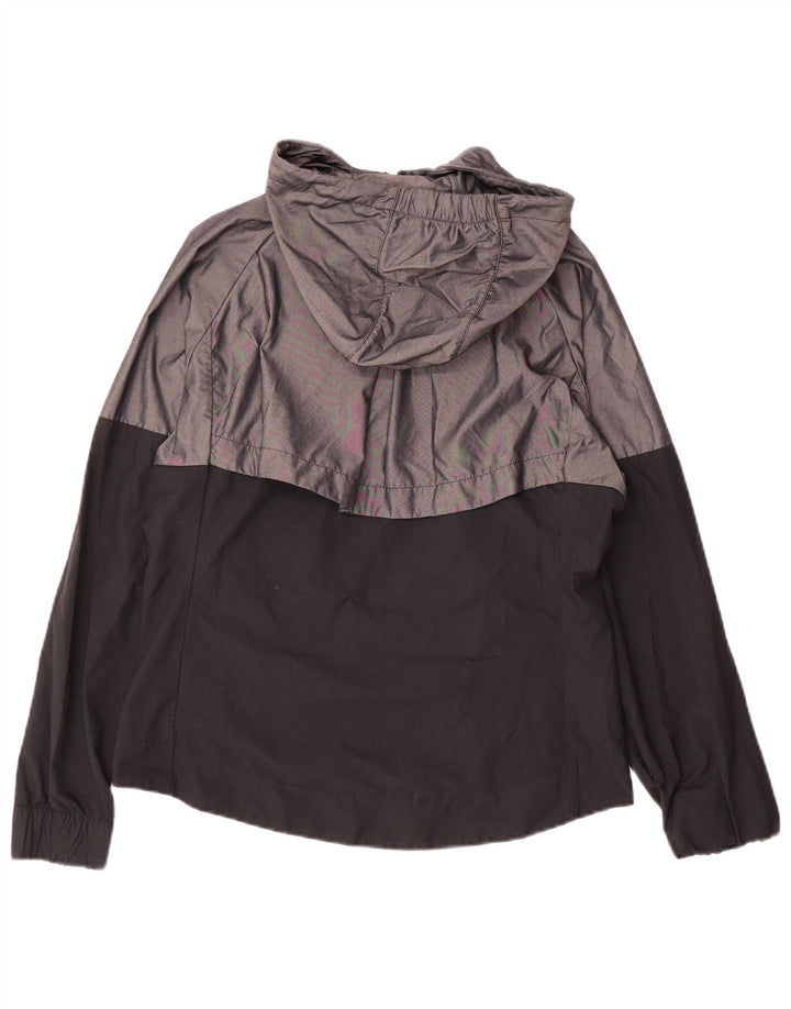 Jachetă de ploaie cu glugă Nike pentru femei UK 10, gri mic, nailon color bloc