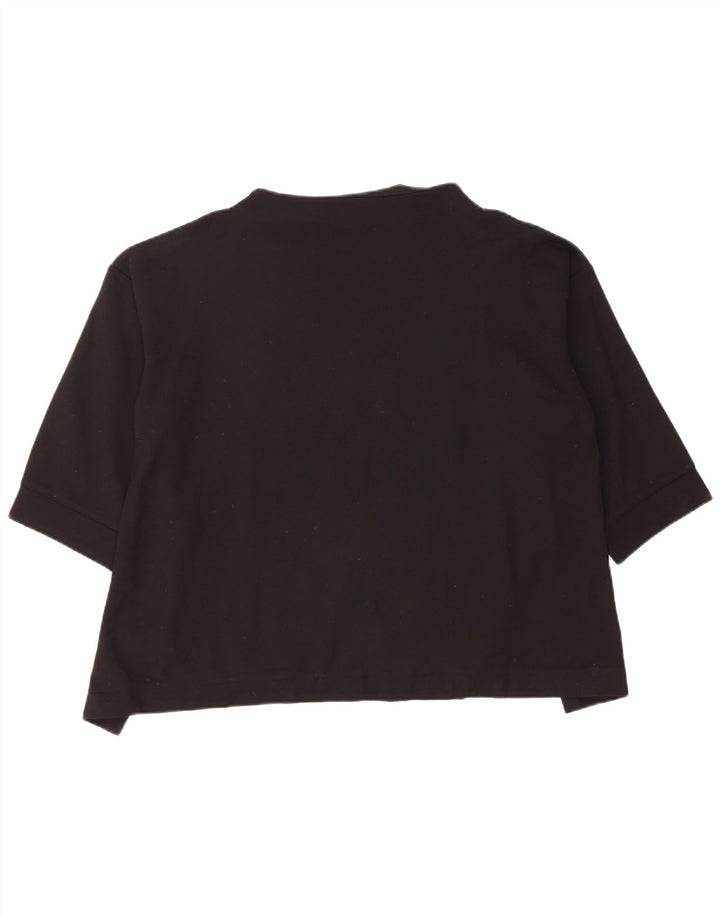 Dkny Top grafic pentru femei mâneci 3/4 UK 16, mare, negru, raion