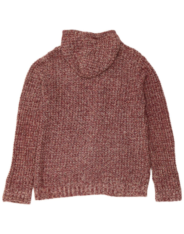 Pulover cardigan cu glugă pentru femei Fat Face UK 16, mare, burgundă, pete