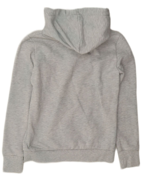 Pulover cu glugă cu grafic Superdry pentru femei UK 10 mic, gri bumbac cu pete
