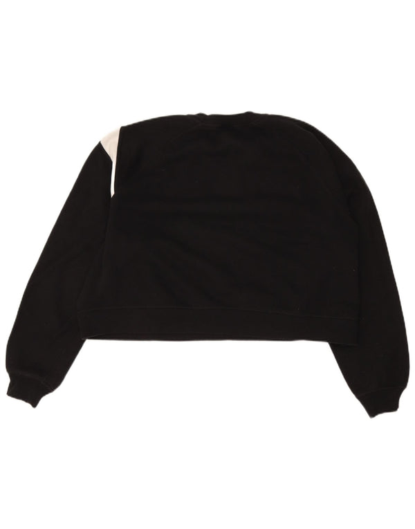 Pulover de hanorac oversize crop grafic Nike pentru femei UK 18 XL bumbac negru