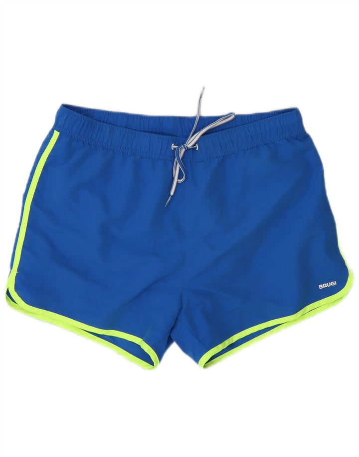 Pantaloni scurți de înot Brugi pentru bărbați, albastru mediu, poliester color bloc