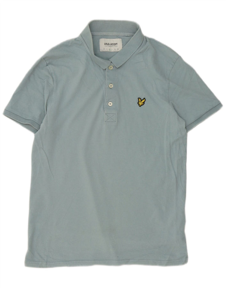 Tricou polo Lyle & Scott pentru bărbați, bumbac albastru mediu