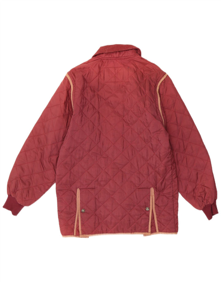 Jachetă matlasată pentru bărbați de epocă UK 36 Nylon mic Bordeaux