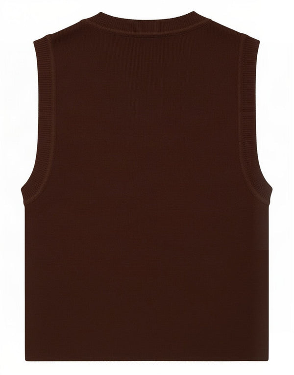 Top cu vestă pentru femei Zara UK 8 mic maro viscoză