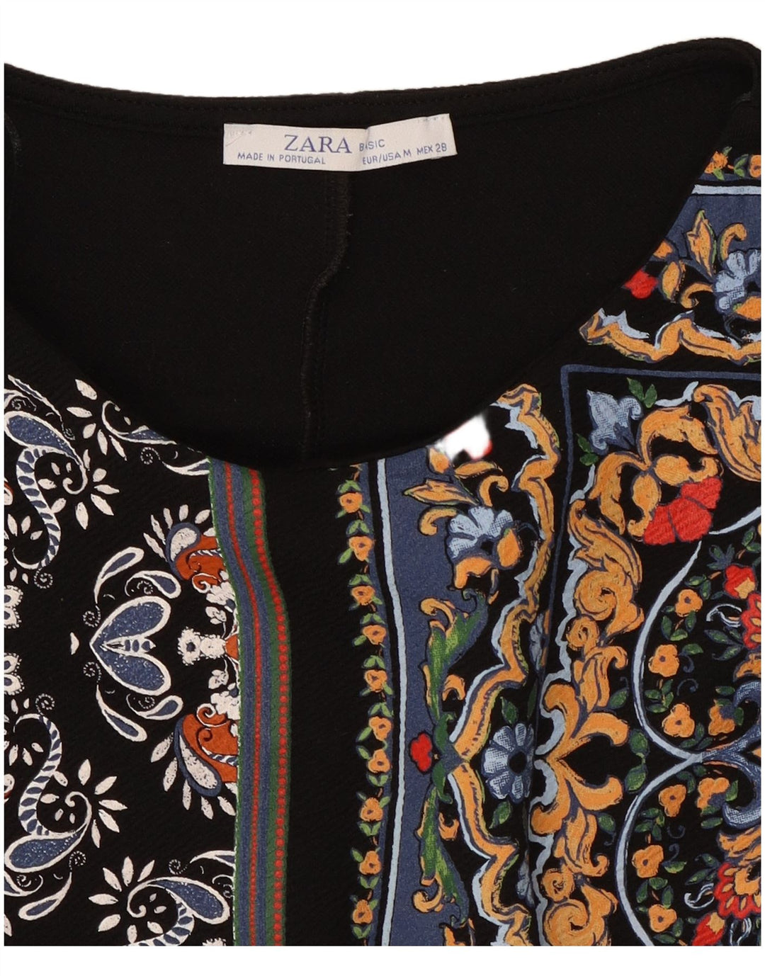 Rochie caftan cu mâneci 3/4 pentru femei Zara UK 12 Medium Black Patchwork