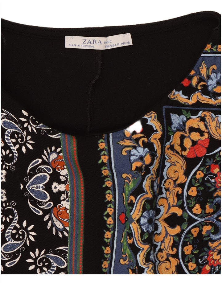 Rochie caftan cu mâneci 3/4 pentru femei Zara UK 12 Medium Black Patchwork