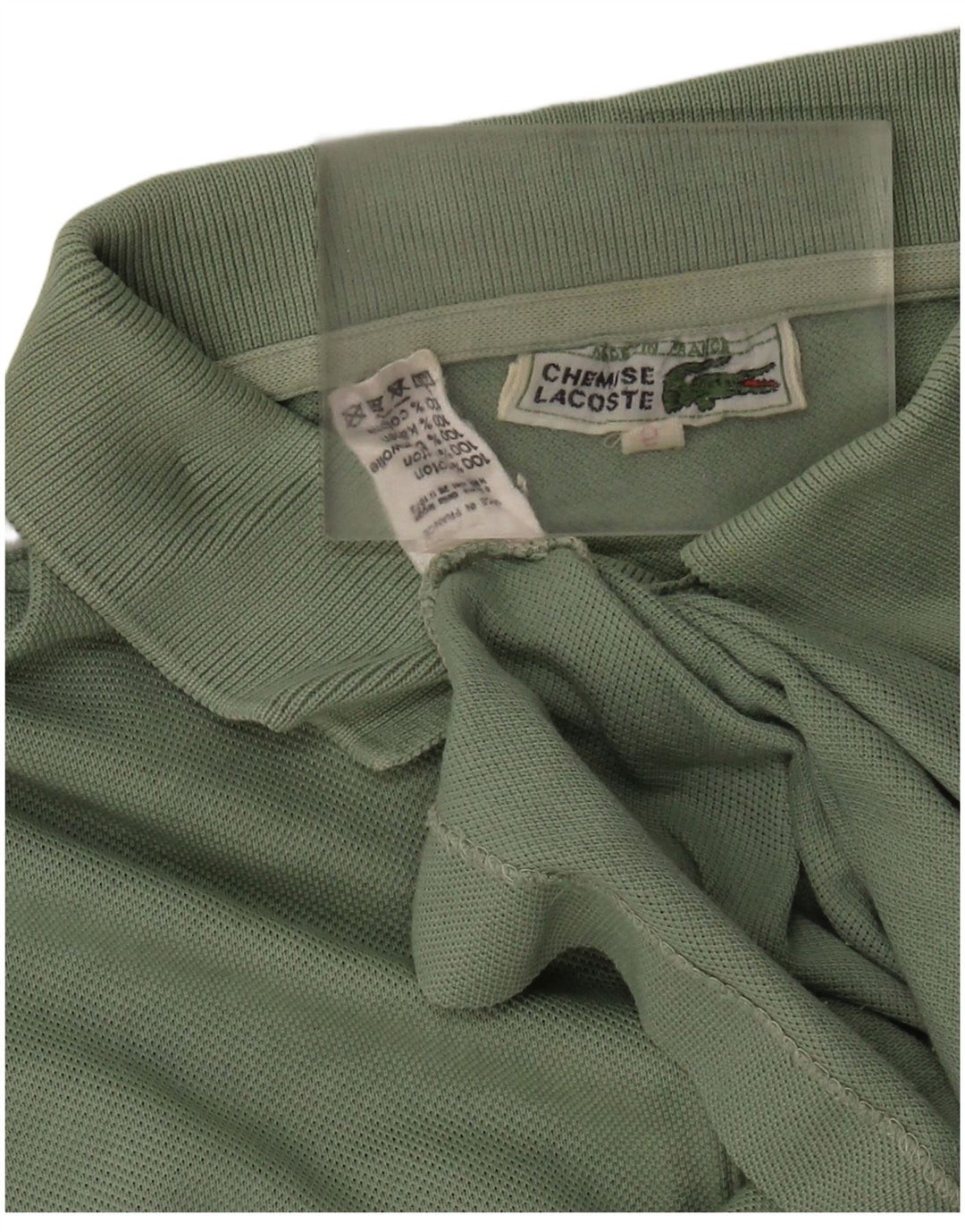 Tricou polo Lacoste pentru bărbați, mărimea 5, bumbac verde mare