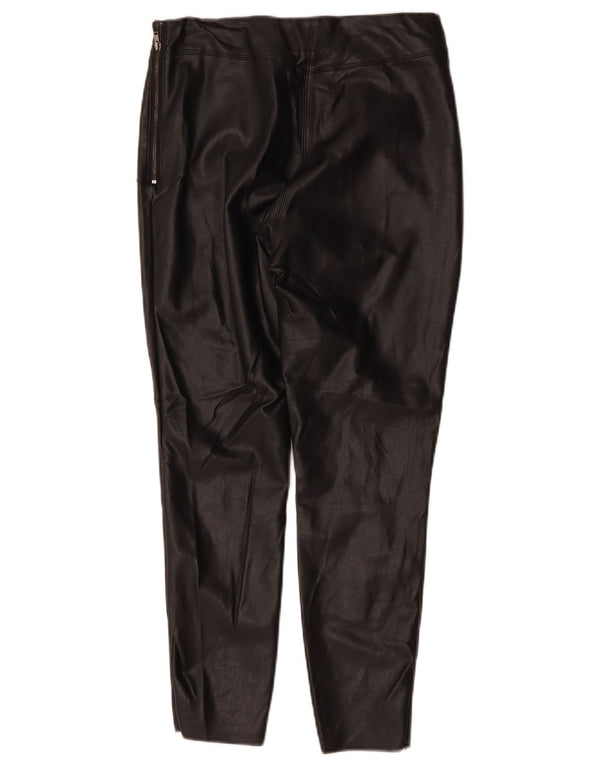 Topshop Pantaloni subțiri din piele artificială cu talie înaltă pentru femei Mărimea 10 W26 L25 Negri