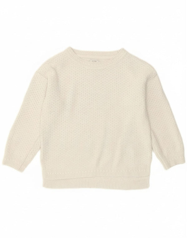 Fat Face Womens Boat Neck Jumper Sweater UK 8 Small  White Viscose