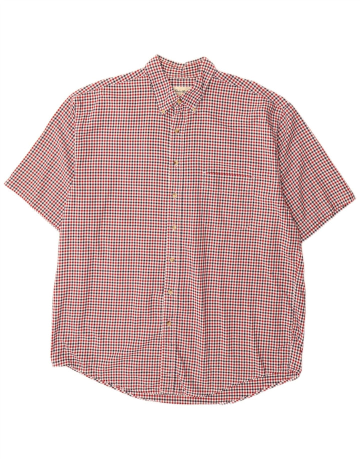 Cămașă cu mânecă scurtă pentru bărbați Eddie Bauer, XL, roșu, bumbac vichy