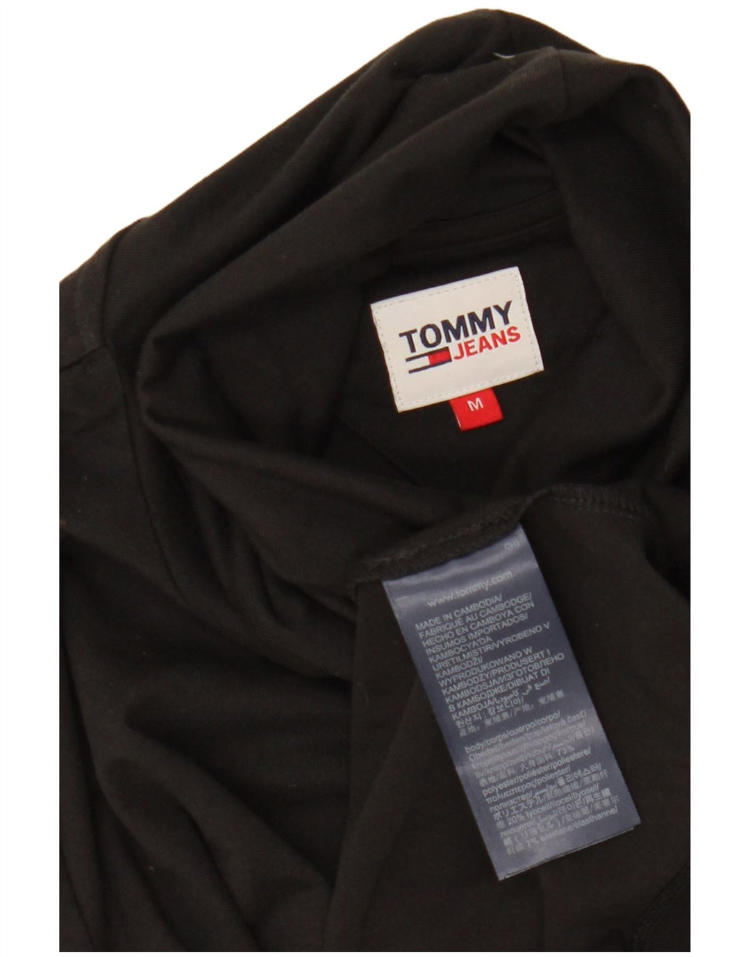 Top grafic Tommy Hilfiger pentru femei cu mânecă lungă UK 14 Poliester mediu negru