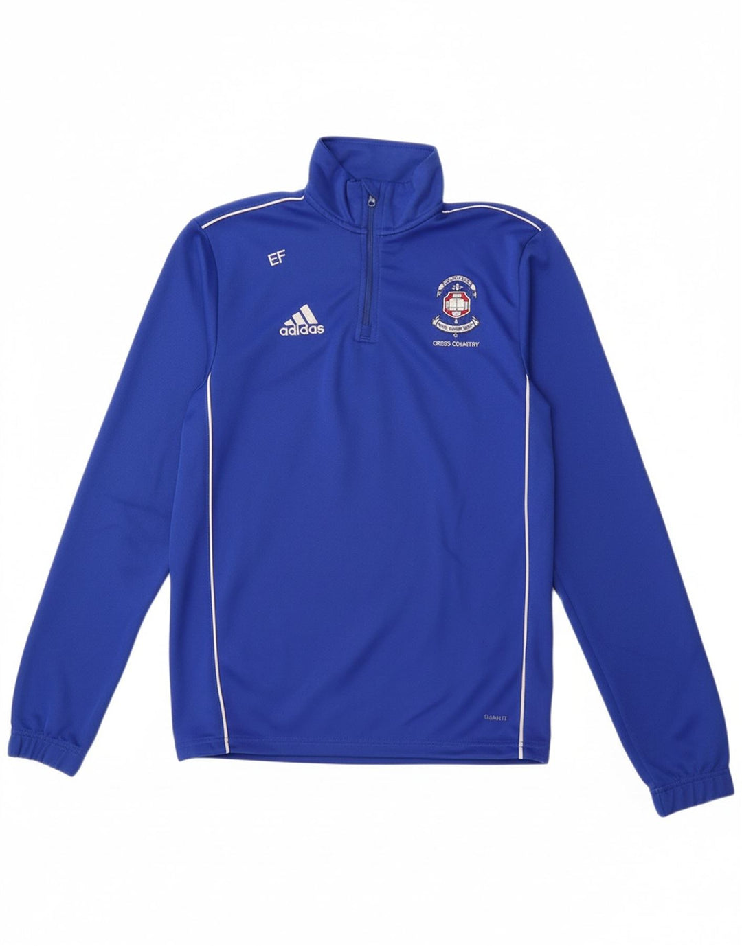 ADIDAS Mens Climalite Zip Neck Pullover Tracksuit Top XS Blue Polyester