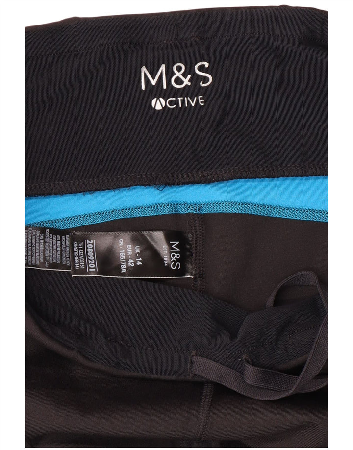 Leggings pentru femei Marks & Spencer UK 14 Medium Black Colorblock Poliester