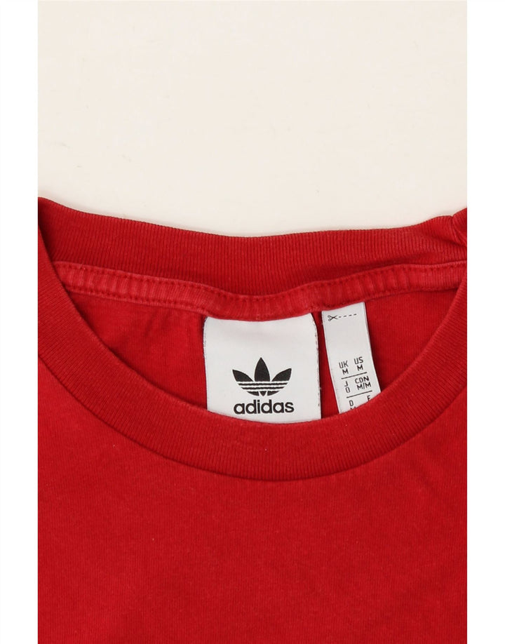 ADIDAS Mens Graphic T-Shirt Top Medium Red Cotton Vintage Adidas and Second-Hand Adidas from Messina Hembry 