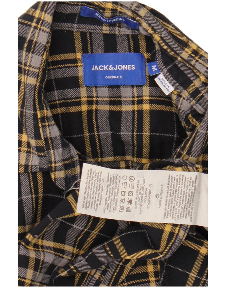 Cămașă de flanel Jack & Jones pentru bărbați, bumbac cu carouri negru mediu
