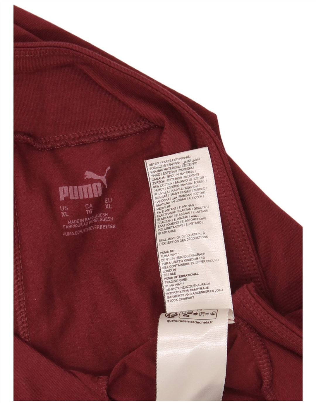 Leggings grafic PUMA pentru femei UK 18 XL bumbac burgundă