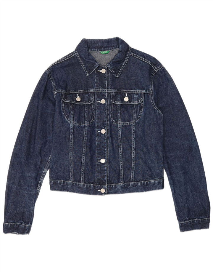 Jachetă de blugi pentru femei Benetton UK 40, mare, albastru, bumbac