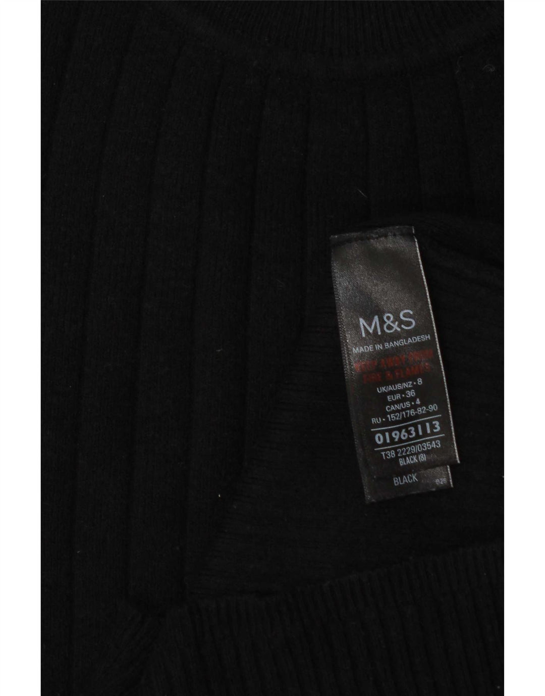Pulover cu gât țestoasă pentru femei Marks & Spencer UK 8 Small Black