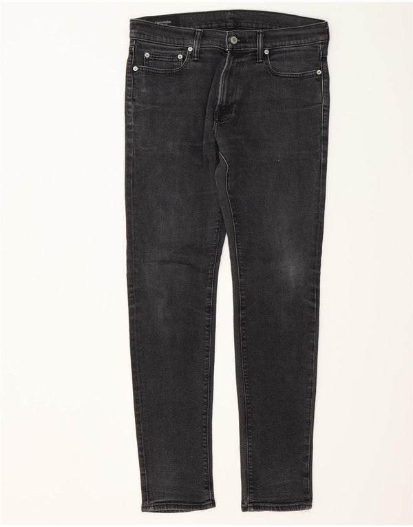 ABERCROMBIE & FITCH Blugi super skinny pentru bărbați W33 L32 bumbac negru
