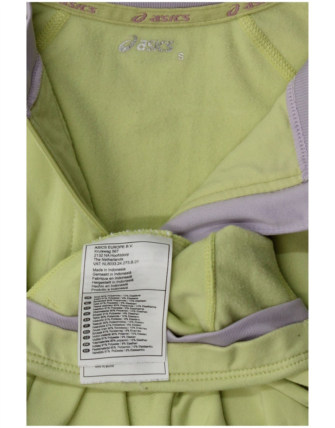 Top de trening ASICS cu pulover grafic pentru femei UK 10 Small Green Colorblock