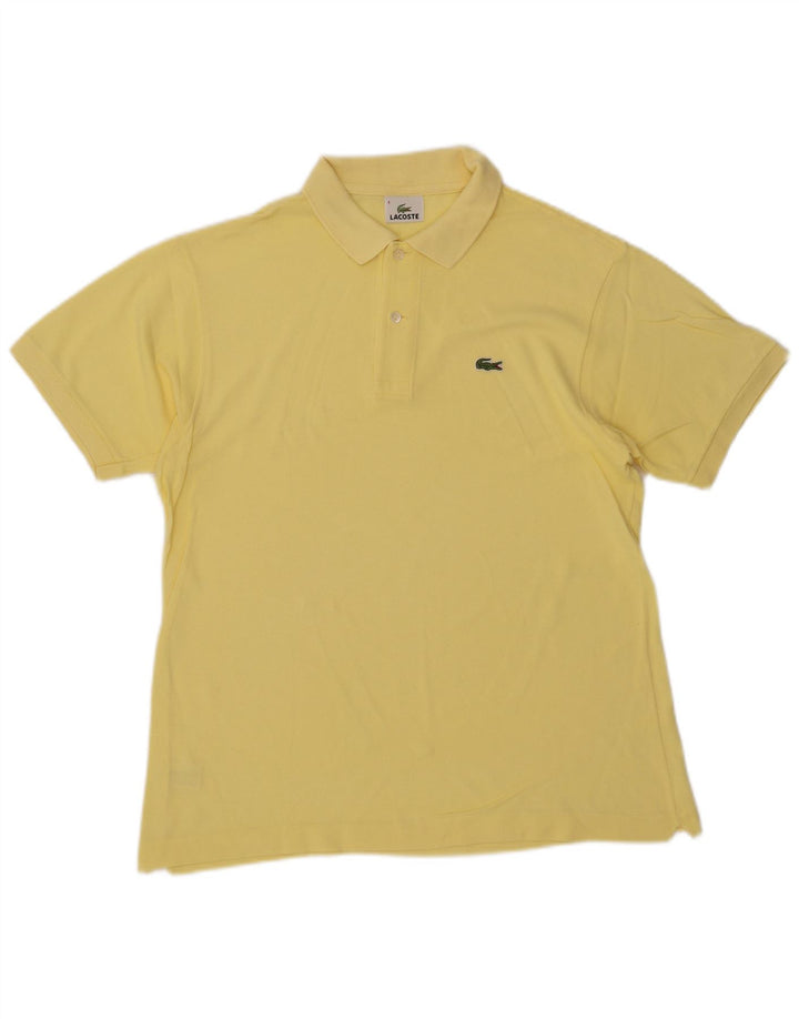 Tricou polo Lacoste pentru bărbați, mărimea 4, bumbac galben mediu
