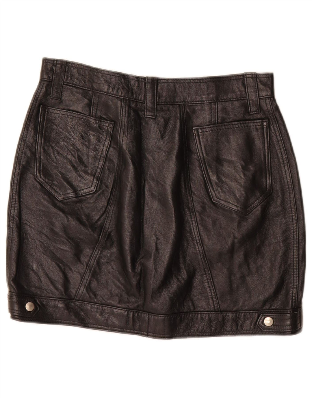 Fusta Mini din piele Vintage pentru femei W26 Small Black