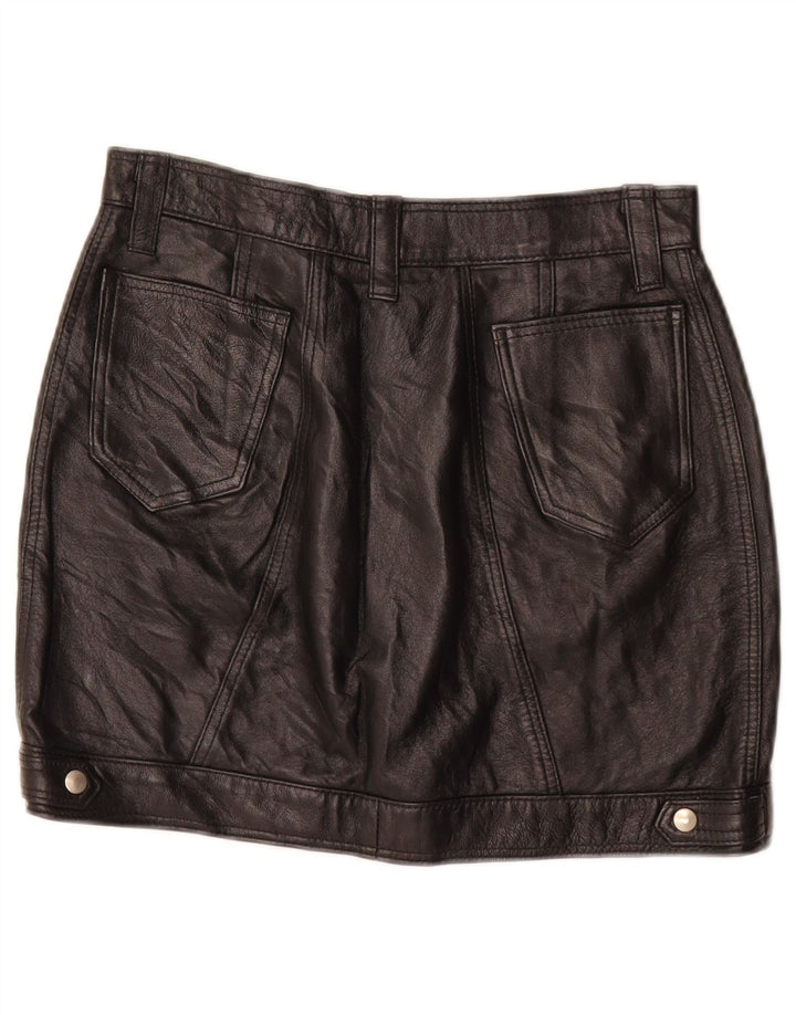 Fusta Mini din piele Vintage pentru femei W26 Small Black