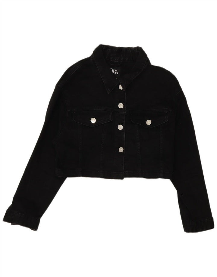 Jachetă de blugi supradimensionată pentru femei Zara UK 14 Medium Negru