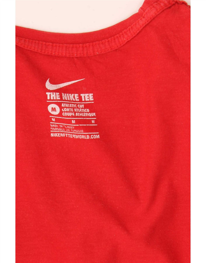 Tricou grafic Nike pentru bărbați, cu croială atletică, top mediu roșu
