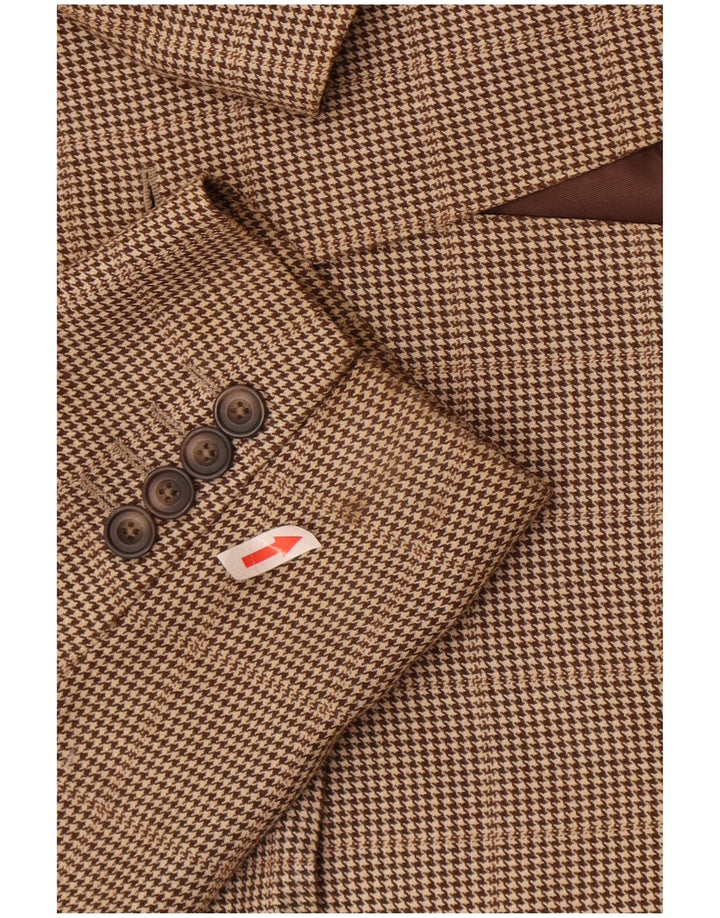 Jachetă Blazer pentru bărbați Aquascutum cu 2 nasturi UK 42 XL Lână maro picior de gală