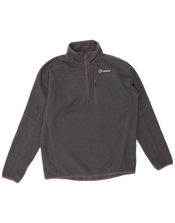 Jumper pentru bărbați Berghaus, cu fermoar și gât, poliester, gri mediu