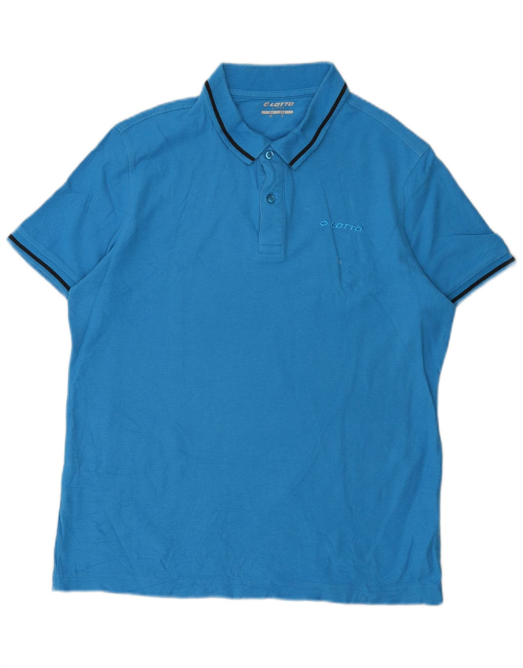 Tricou polo pentru bărbați Lotto, bumbac albastru mediu