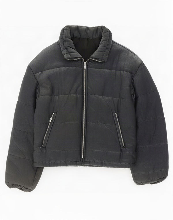 Jachetă căptușită vintage pentru femei UK 14 Large Black