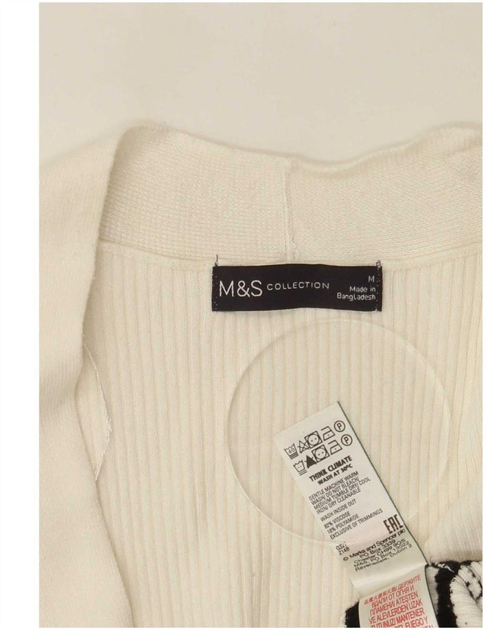 Pulover cardigan cu paragate pentru femei Marks & Spencer UK 14 Medium Off White