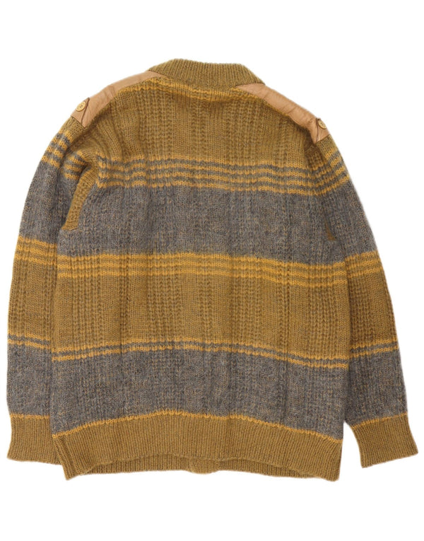 Pulover cardigan pentru bărbați Schiatti&Co, verde mediu Mohair color bloc