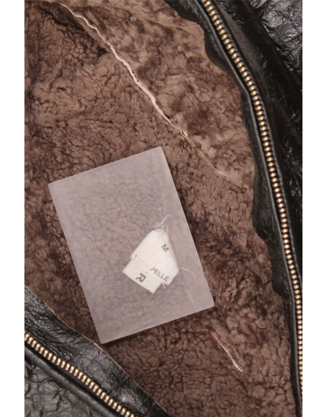 Jachetă din shearling vintage pentru femei UK 14 mediu din piele neagră