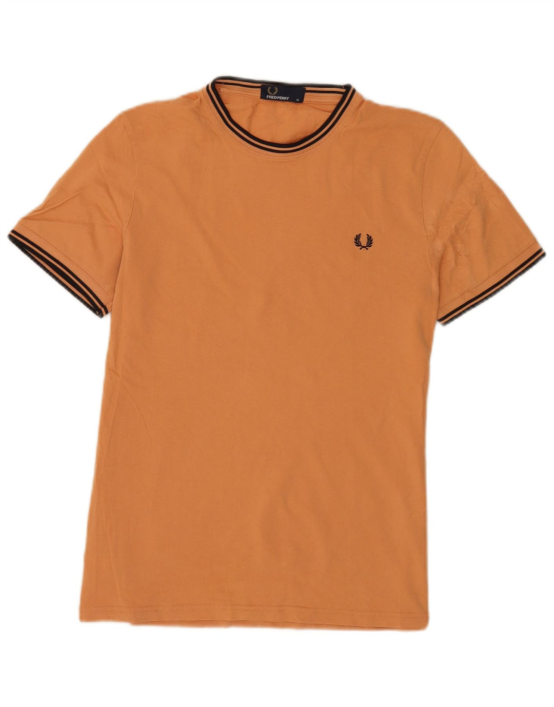 Tricou Fred Perry pentru bărbați Top din bumbac cu dungi portocaliu mediu
