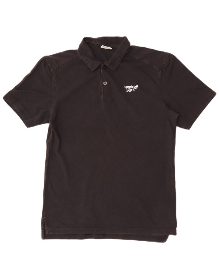 Tricou polo Reebok pentru bărbați, bumbac mediu negru