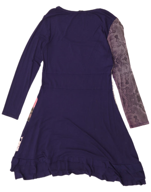 Rochie A-Line cu mânecă lungă Desigual pentru femei UK 18 XL Bleumarin Floral
