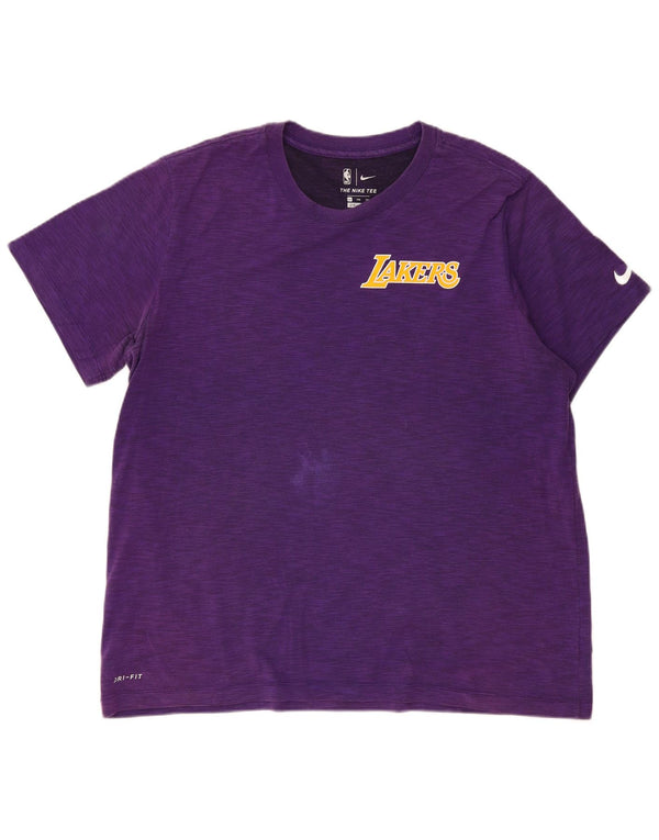 Tricou pentru bărbați Nike Lakers Top 2XL din bumbac mov cu pete