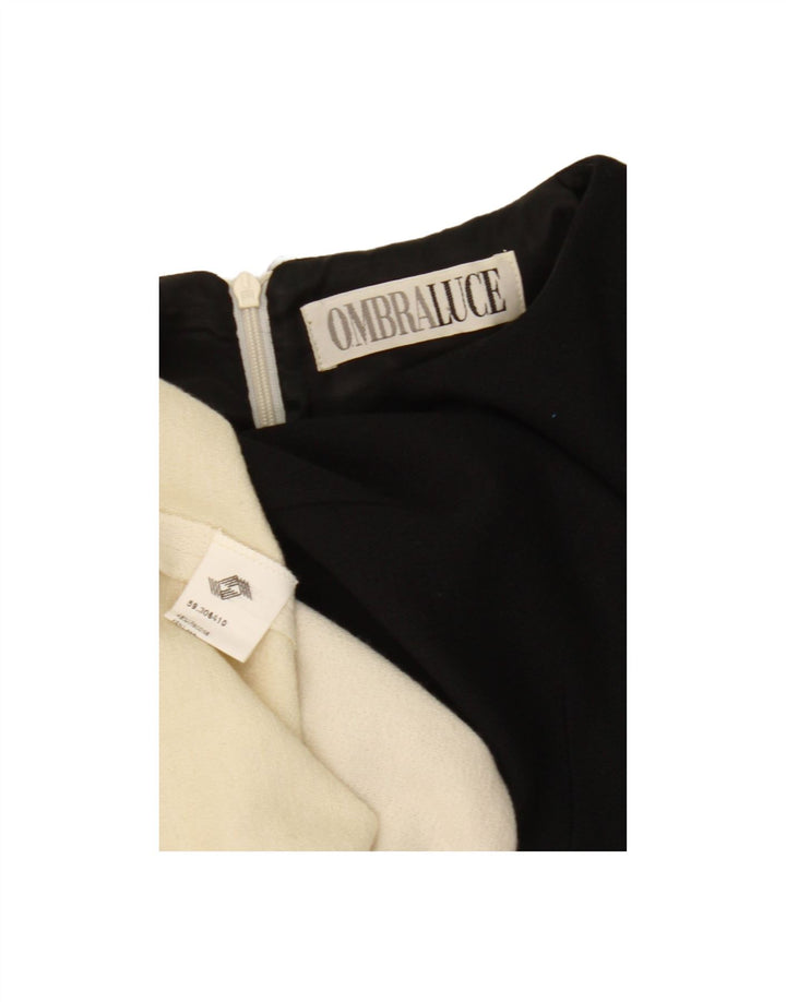 OMBRALUCE Womens Sheath Dress UK 12 Medium Black Colourblock Viscose