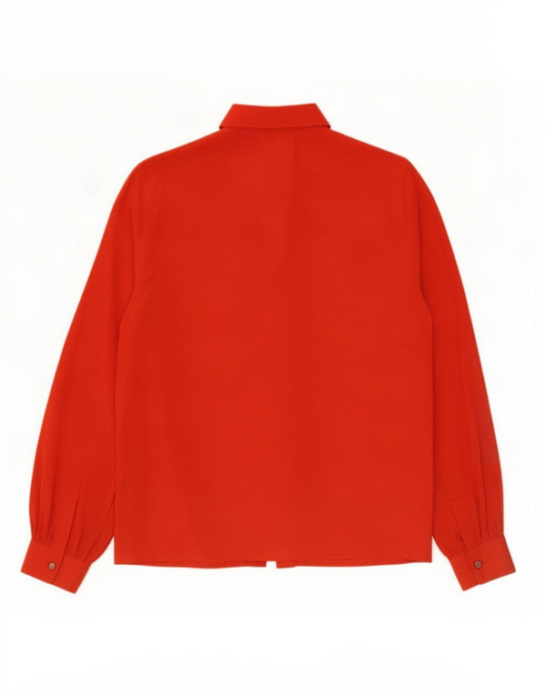 Bluză de cămașă vintage pentru femei UK 14 Medium Red