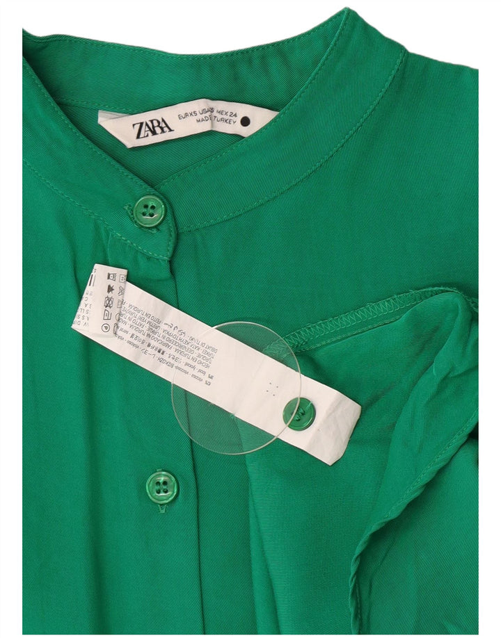 Cămașă supradimensionată pentru femei Zara UK 6 XS Viscoză verde