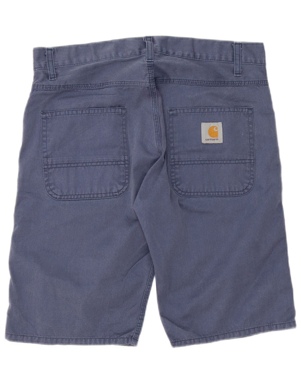 Pantaloni scurți casual pentru bărbați Carhartt W32, bumbac, albastru bleumarin mediu