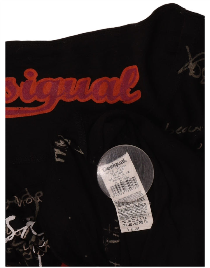 Tricou grafic supradimensionat pentru femei Desigual Top UK 14 Medium Black Viscose