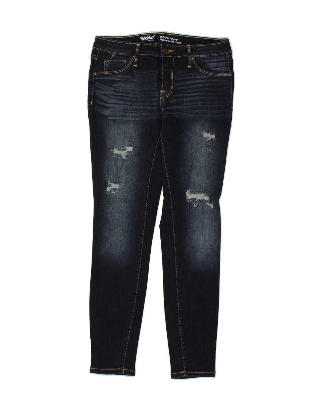 MOSSIMO Womens Distressed Jegging Jeans US 6 Medium W28 L28 Navy Blue Vintage Mossimo and Second-Hand Mossimo from Messina Hembry 