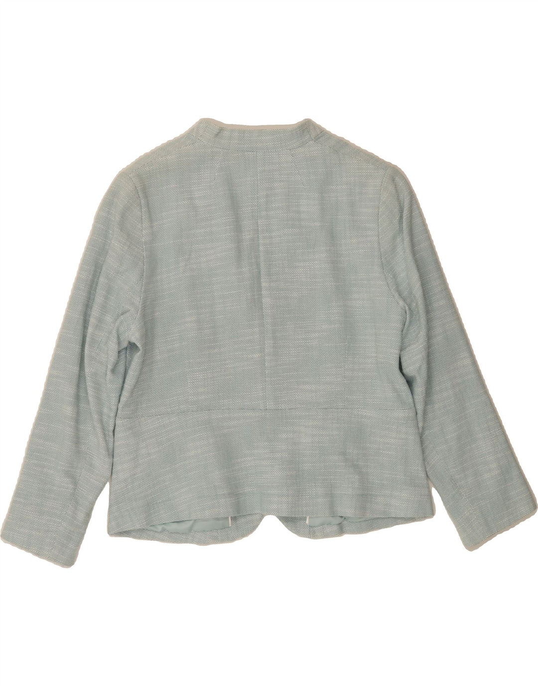 EASTEX Womens Crop 3/4 Sleeve Blazer Jacket UK 14 Medium  Blue Cotton Vintage Eastex and Second-Hand Eastex from Messina Hembry 