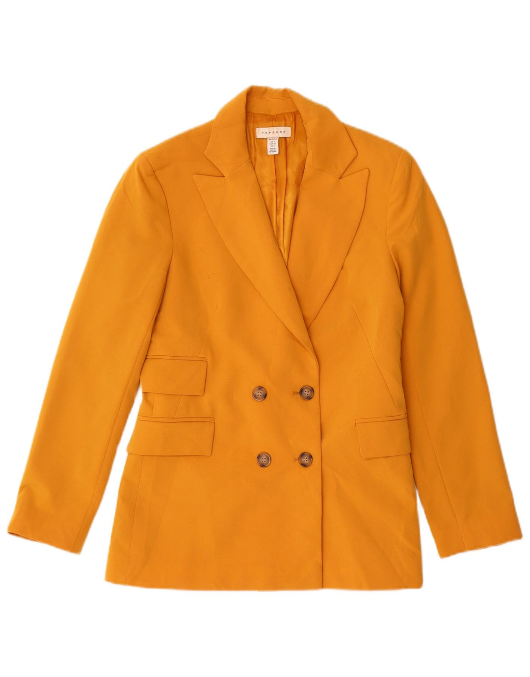 Jachetă Topshop pentru femei, cu două piepturi, UK 4 XS, poliester galben