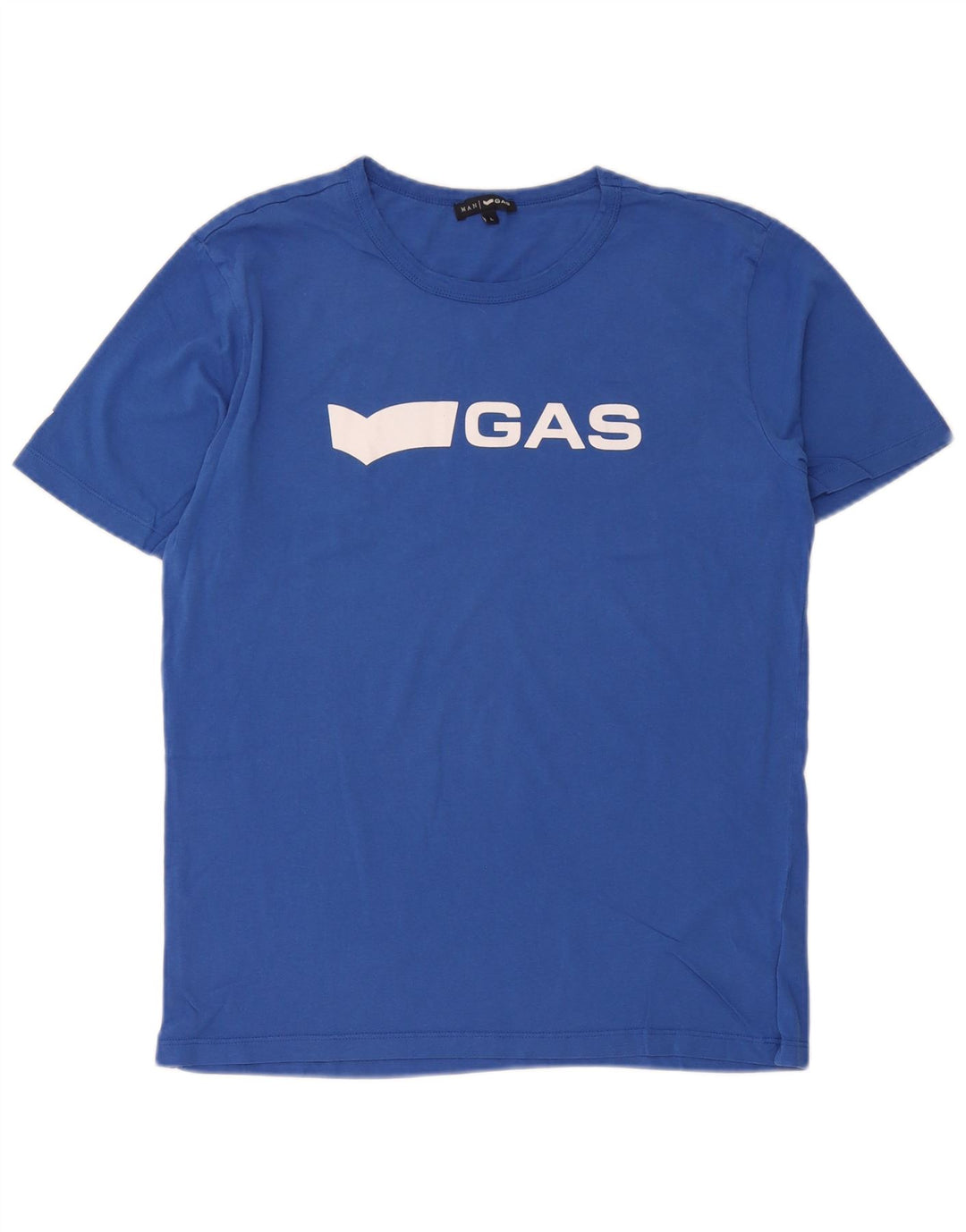 Tricou grafic pentru bărbați Gas Top mare, albastru, bumbac